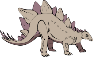 Gray Stegosaurus Clip Art
